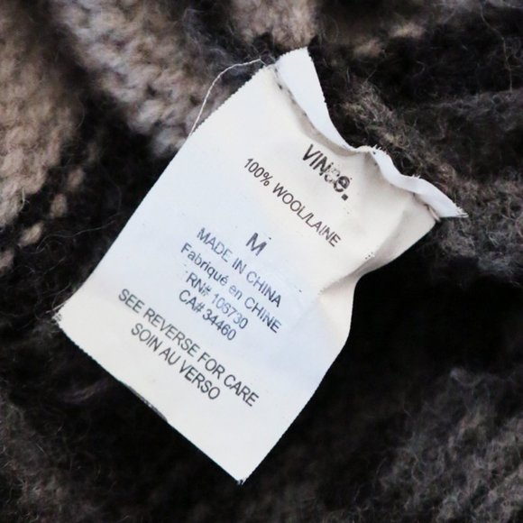 Vince Men's 100% Wool Fair Isle Striped Shawl Collar V Neck Knit Sweater $295 M - Picture 12 of 13